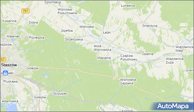 mapa Maziarka gmina Staszów, Maziarka gmina Staszów na mapie Targeo