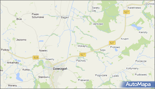 mapa Mokajny, Mokajny na mapie Targeo