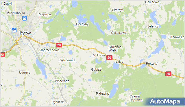 mapa Mokrzyn, Mokrzyn na mapie Targeo