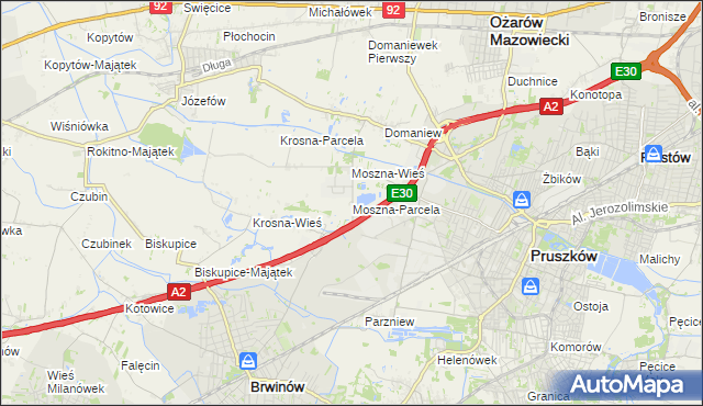 mapa Moszna-Parcela, Moszna-Parcela na mapie Targeo