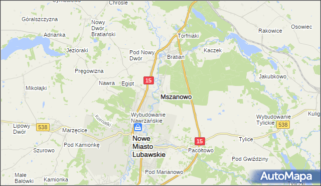 mapa Mszanowo, Mszanowo na mapie Targeo