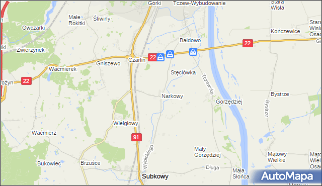 mapa Narkowy, Narkowy na mapie Targeo