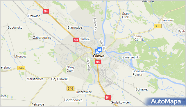 mapa Oława, Oława na mapie Targeo