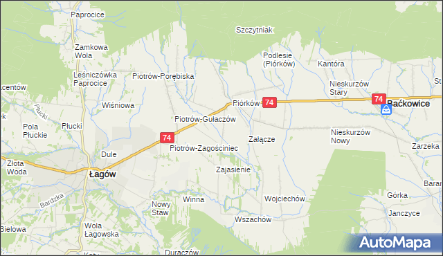 mapa Piórków-Kolonia, Piórków-Kolonia na mapie Targeo