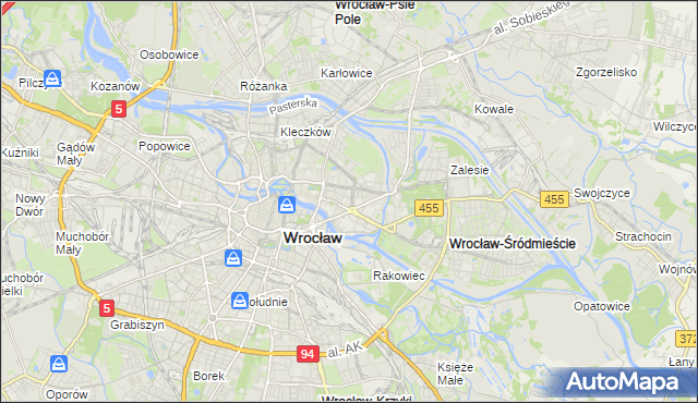 mapa Plac Grunwaldzki, Plac Grunwaldzki na mapie Targeo