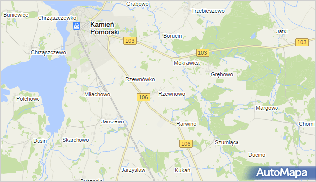 mapa Rzewnowo, Rzewnowo na mapie Targeo