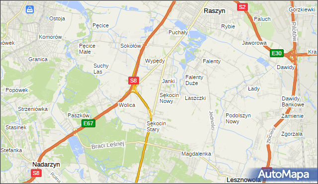 mapa Sękocin Nowy, Sękocin Nowy na mapie Targeo