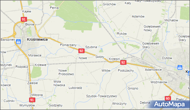 mapa Skłóty, Skłóty na mapie Targeo