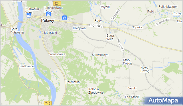 mapa Skowieszyn, Skowieszyn na mapie Targeo