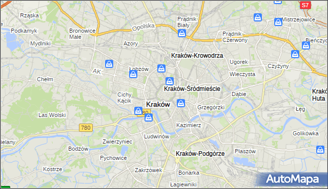 mapa Stare Miasto gmina Kraków, Stare Miasto gmina Kraków na mapie Targeo