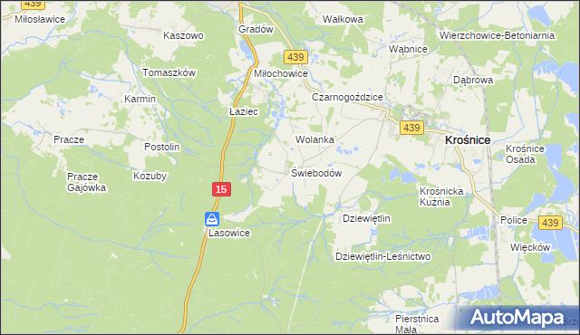 mapa Świebodów, Świebodów na mapie Targeo