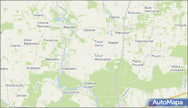 mapa Toruń Włościański, Toruń Włościański na mapie Targeo