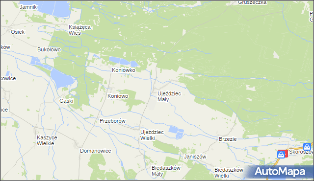 mapa Ujeździec Mały, Ujeździec Mały na mapie Targeo