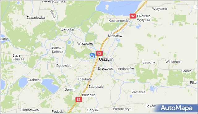mapa Urszulin powiat włodawski, Urszulin powiat włodawski na mapie Targeo