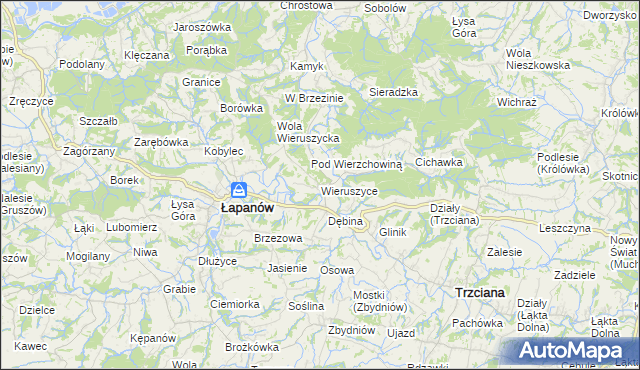 mapa Wieruszyce, Wieruszyce na mapie Targeo