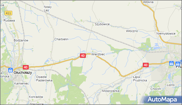 mapa Wierzbiec, Wierzbiec na mapie Targeo