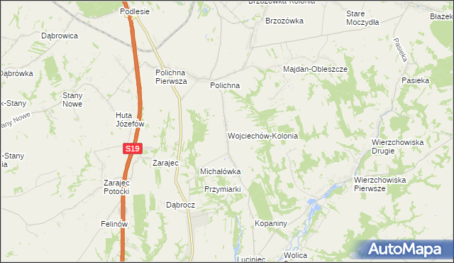 mapa Wojciechów-Kolonia, Wojciechów-Kolonia na mapie Targeo