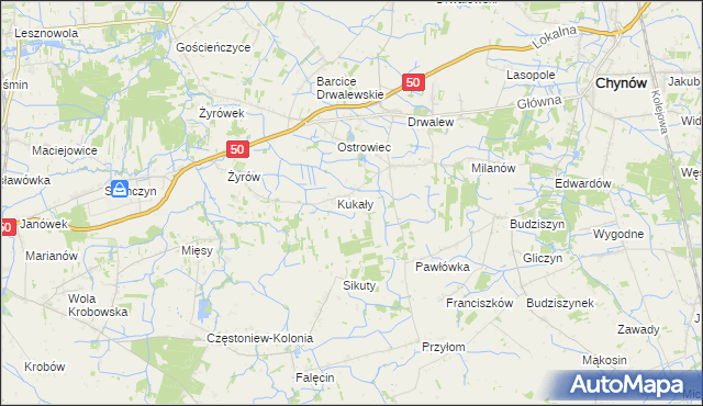 mapa Wola Kukalska, Wola Kukalska na mapie Targeo