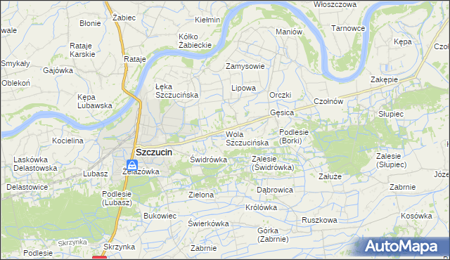 mapa Wola Szczucińska, Wola Szczucińska na mapie Targeo