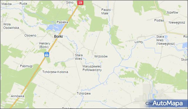 mapa Wrzosów, Wrzosów na mapie Targeo