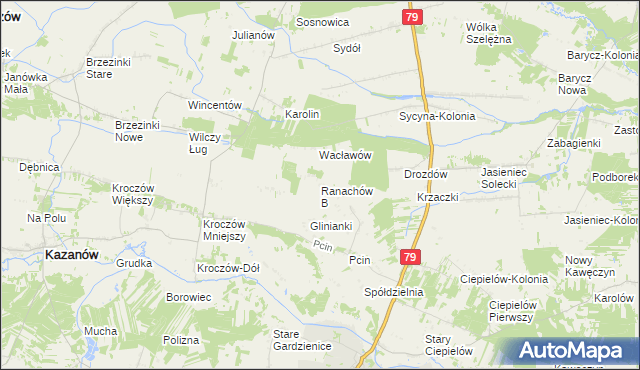 mapa Ranachów B, Ranachów B na mapie Targeo