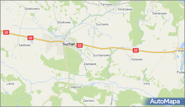 mapa Suchanówko, Suchanówko na mapie Targeo