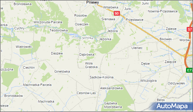 mapa Czekaj gmina Pniewy, Czekaj gmina Pniewy na mapie Targeo