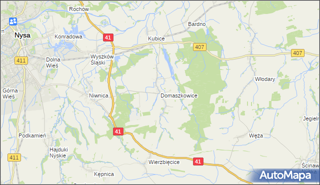 mapa Domaszkowice, Domaszkowice na mapie Targeo