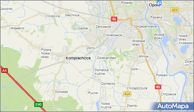 mapa Dziekaństwo, Dziekaństwo na mapie Targeo