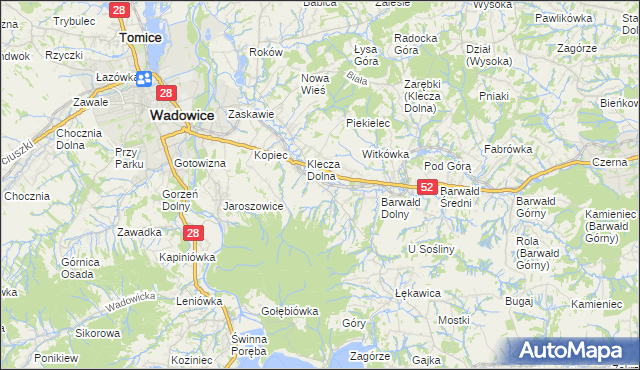 mapa Klecza Górna, Klecza Górna na mapie Targeo