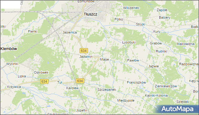 mapa Miąse, Miąse na mapie Targeo