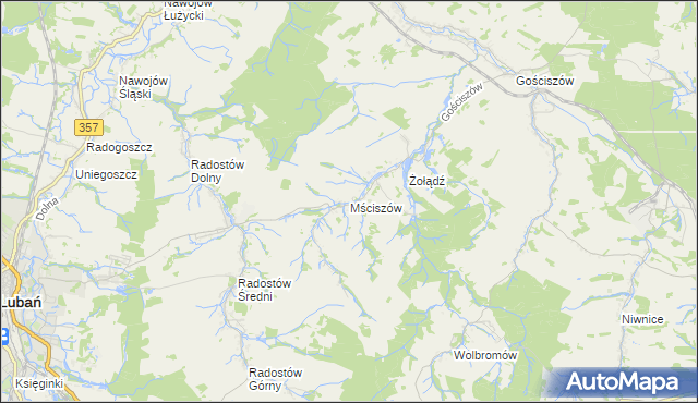 mapa Mściszów, Mściszów na mapie Targeo