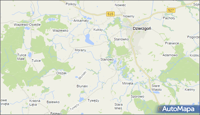 mapa Stanowo gmina Dzierzgoń, Stanowo gmina Dzierzgoń na mapie Targeo