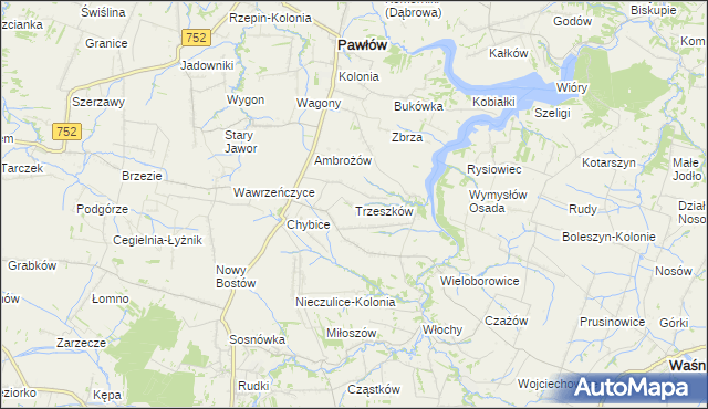 mapa Trzeszków, Trzeszków na mapie Targeo