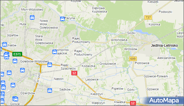 mapa Dawidów gmina Jedlnia-Letnisko, Dawidów gmina Jedlnia-Letnisko na mapie Targeo