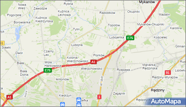 mapa Florków, Florków na mapie Targeo