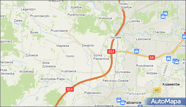 mapa Górka Pabianicka, Górka Pabianicka na mapie Targeo