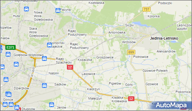 mapa Groszowice, Groszowice na mapie Targeo