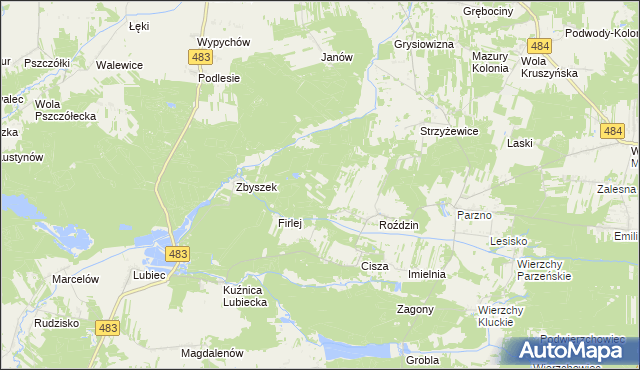 mapa Huta Strzyżewska, Huta Strzyżewska na mapie Targeo