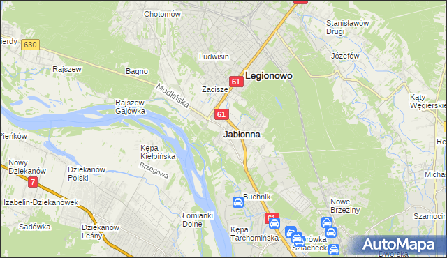 mapa Jabłonna powiat legionowski, Jabłonna powiat legionowski na mapie Targeo