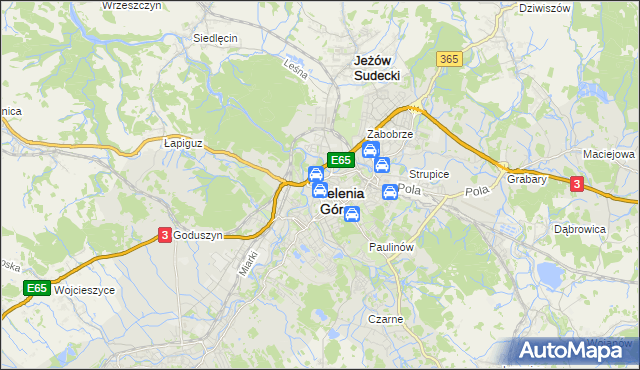 mapa Jelenia Góra, Jelenia Góra na mapie Targeo