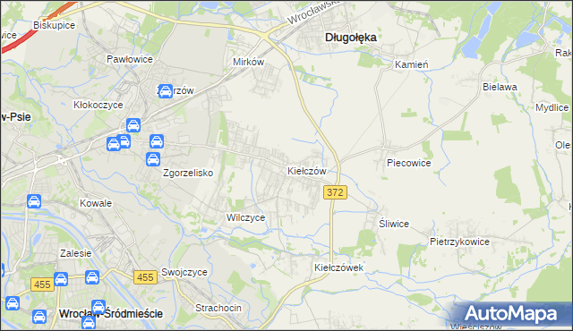 mapa Kiełczów, Kiełczów na mapie Targeo