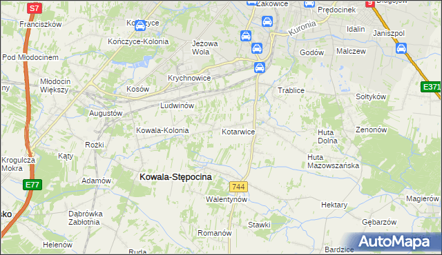 mapa Kotarwice, Kotarwice na mapie Targeo