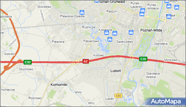 mapa Kotowo gmina Poznań, Kotowo gmina Poznań na mapie Targeo