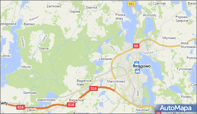 mapa Lasowiec, Lasowiec na mapie Targeo