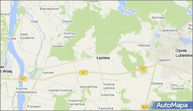 mapa Łaziska powiat opolski, Łaziska powiat opolski na mapie Targeo