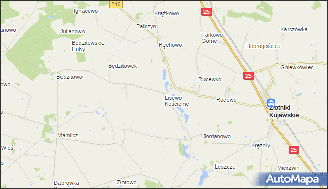 mapa Lisewo Kościelne, Lisewo Kościelne na mapie Targeo