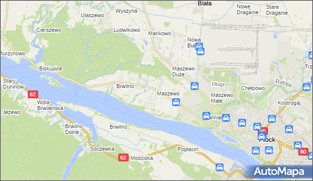 mapa Maszewo gmina Stara Biała, Maszewo gmina Stara Biała na mapie Targeo