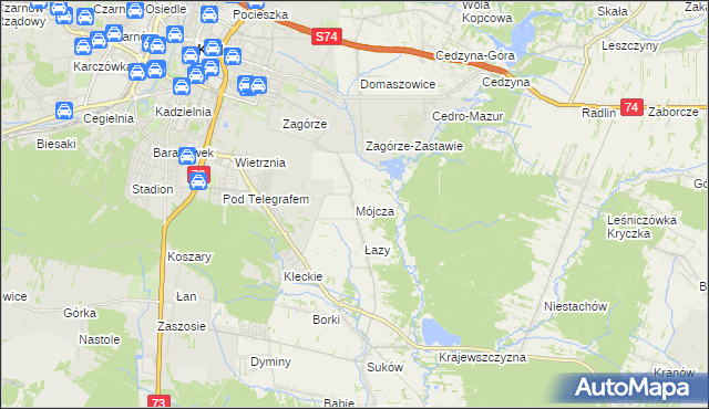 mapa Mójcza, Mójcza na mapie Targeo