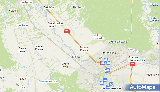 mapa Mokra Prawa, Mokra Prawa na mapie Targeo